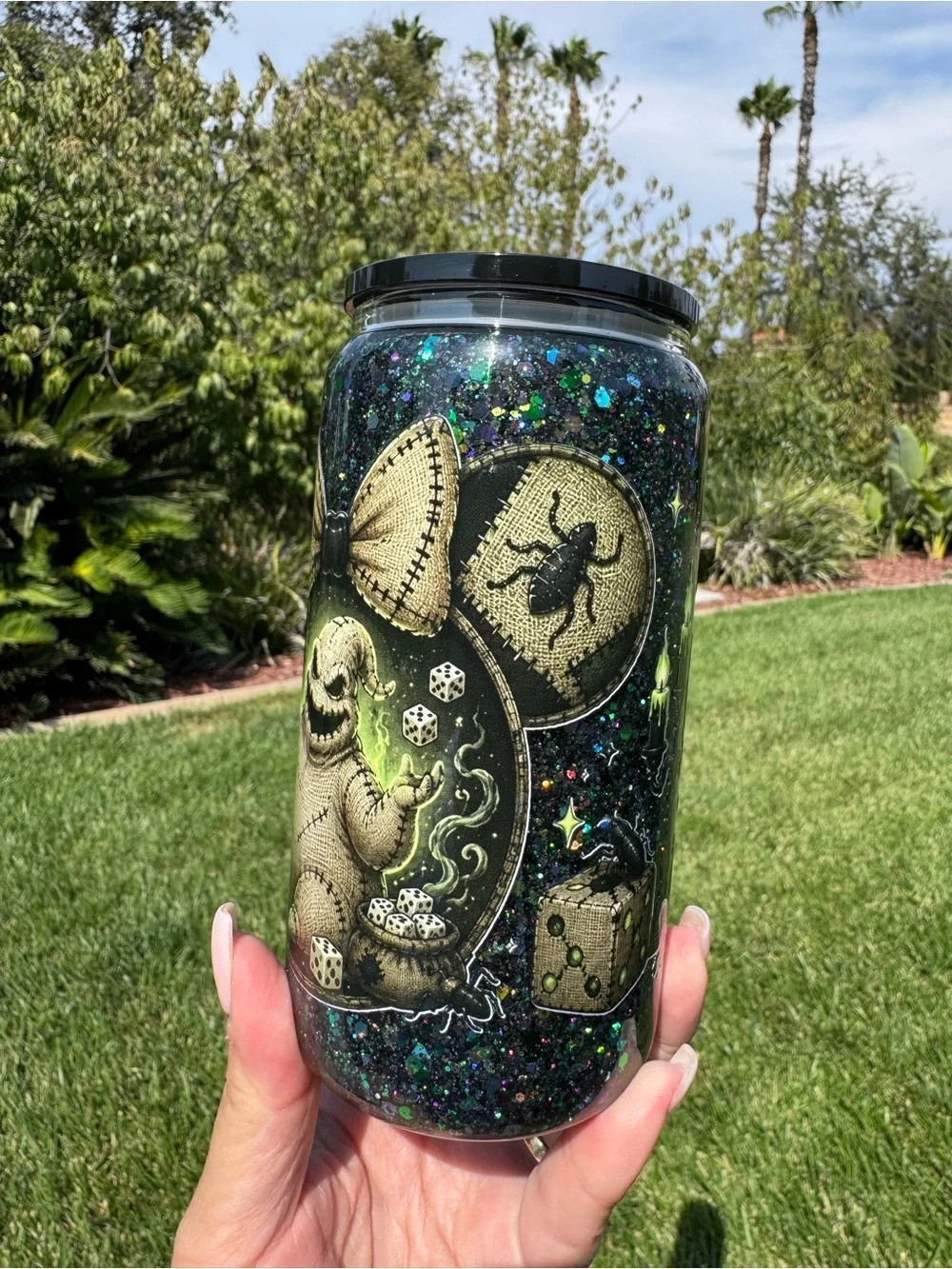 Oogie Boogie snow globe tumbler 16oz